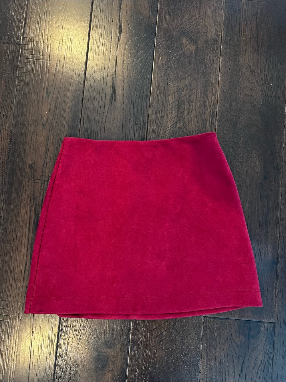 Women’s beautiful sound burgundy a-line suede Skirt